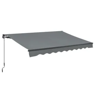 Juskys Gelenkarmmarkise, Grau, Textil, 300x250x250 cm, Sonnen- & Sichtschutz, Markisen