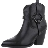 Ital-Design Damen Cowboyboots Western Westernstiefelette (88577605) Blockabsatz Stiefeletten in Schwarz