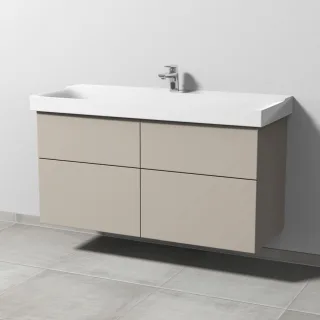 Sanipa 3way Waschtischunterbau zu Geberit Xeno2 Waschtisch mit 4 Auszügen, Kaschmir-Matt SP6641U