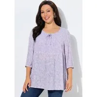 Ulla Popken Longbluse Smokbluse Bluse Rundhals 3/4-Arm Rückenfalte