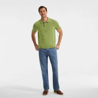 Kurzärmeliger Merino-Polopullover für Herren, Herren, size: regular, Grün, Wolle, by Lands' End
