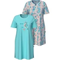 Ulla Popken Bigshirt Bigshirts 2er-Pack Seepferdchen
