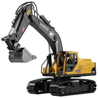 ZMX Z6833YG RTR 2.4G 14CH Alloy RC Car Excavator 3-in-1 Bucket/Claw/Drill Construction Truck LED Light Sound 680°Rotatin