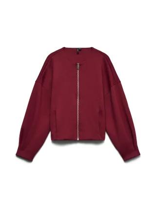 VERO MODA - VMUMA LS O-NECK ZIP BOMBER JRS Biking Red - Gr. - M
