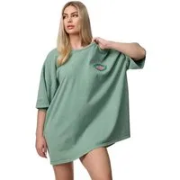 Worldclassca T-Shirt Worldclassca Oversized "Happiness" Print T-Shirt Lang Oberteil Shirt Neue Kollektion - Stilvolle und gemütliche Streetwear Mode