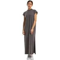 urbandreamz Jerseykleid Damen Kleid Shirt Vintage Shirt Lang geschnitten Langkleid Rundhals