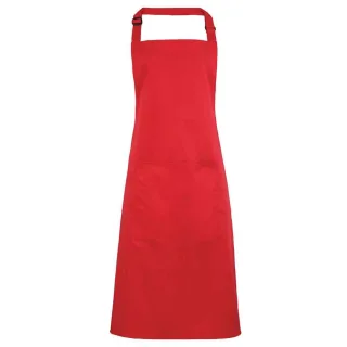 Premier - "Colours Collection" Latzschürze für Herren/Damen Unisex, Tasche (Erdbeer Rot)