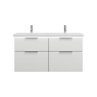 Burgbad Keramik Waschtisch-Set Eqio Weiß Hochglanz/Alpinweiss, SEZD123F2009C0001 SEZD123F2009C0001