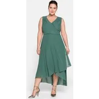 Sheego Etuikleid Abendkleid Ärmellos in Wickeloptik
