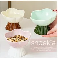 SNOEKIE Napf snoekie Haustiernapf aus Porzellan – Erhöhtes Blütendesign13×13×10cm