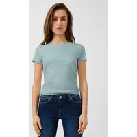 QS Kurzarmshirt T-Shirt Rippshirt