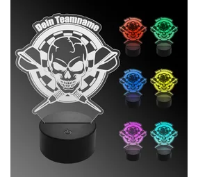 LED Plexiglas Dartlampe mit Wunschtext