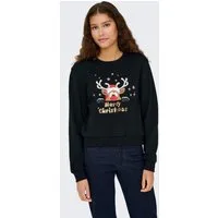 ONLY Weihnachtssweatshirt ONLYDA XMAS L/S O-NECK BOX SWT Baumwollmischung, regular fit