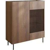 MIRJAN24 Vitrine Tewos W97 (mit zwei Drehtüren) 97x37x117 cm, gehärtetem Glas 4 mm