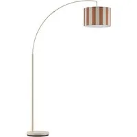 OTTO home Stehlampe Stellan, Ein-/Ausschalter, ohne Leuchtmittel, Bogenlampe Textilschirm Stoff Ø 36cm, E27, Fußschalter, Bogenleuchte