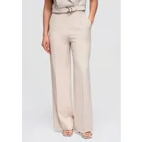 OMBRE Palazzohose Damen Palazzohose mit hohem Bund Elegant Beige L (kein Set, 1-tlg)