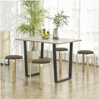 HOMCOM Hocker Küchenhocker aus Birkensperrholz mit Leinenoptik (Esszimmerhocker, 4 St., Stapelhocker), für Esszimmer Wohnzimmer Braun