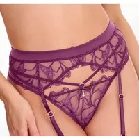 LASCANA Strapsgürtel, aus leicht transparenter Spitze mit hübschen Glitzerdetails