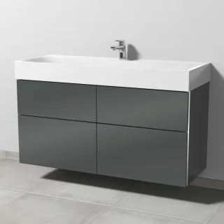 Sanipa 3way Waschtischunterbau zu Kaldewei Silenio Waschtisch mit 4 Auszügen, Anthrazit-Glanz BS45779