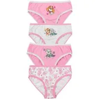 PAW PATROL Slip Panty für Mädchen - Kinder Unterhose Unterwäsche Rosa/Grau (4er Pack)