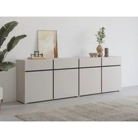 OTTO home Sideboard Cross,Breite 225 cm, moderne grifflose Kommode,4 Türen/4 Schubkästen, Schubladenschrank mit viel Stauraum, Einlegeböden verstellbar