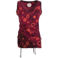 Vishes Shirttop Tanktop Damen Blumenprint V-Ausschnitt verstellbar Baumwolle Alternative Mode, Boho, Hippie, Ethno, Festival