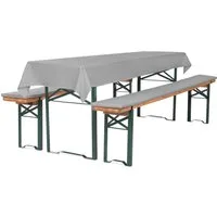 TexDeko Bankauflage Bierbankauflagen-Set mit Tischdecke 100x250cm (universal) 3TLG Set, (Set, 2x Auflage + 1x Tischdecke), blickdicht & waschbar
