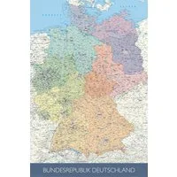 Poster Landkarten - Poster - Politische Deutschlandkarte