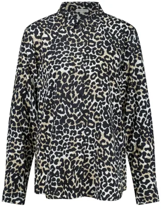 GERRY WEBER Collection - Bluse mit Leoprint schwarz - Gr. - 42