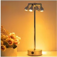 Luckice LED Tischleuchte Kabellose LED Tischlampe mit 3000mAh Akku, 4-Stufen-Licht, Touch-Dimmung, 3 Farbtemperaturen (3000K/4000K/6000K), 180°/320° verstellbarer Kopf, Ideal für Wohnzimmer, Schlafzimmer, Bars und Weihnachtsstimmung