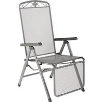 MWH Balkonset Relaxsessel Savoy, 72 x 58 x 110 cm, Metall, Zusammenklappbarer & mehrfach verstellbarer Relaxsessel aus Metall