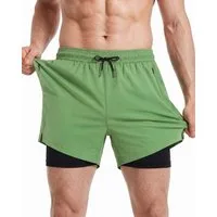 MaaMgic Shorts Herren Stretch kurze Hose Männer Badehose mit Reißverschlusstaschen (1-tlg)
