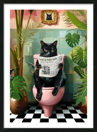 Gerahmtes Bild LUSTIGE KATZE