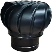HAHN Handelshaus Turbinenlüfter Windgetriebener Dachventilator - DN 100/110 - Edelstahl 316 - Schwarz, Ø 110 mm, 1-tlg., Windgetrieben, Lamellenkopf, Edelstahl 316, Schwarz