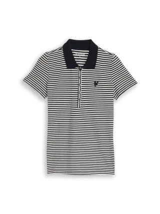 Tom Tailor - Piqué Poloshirt mit Streifenmuster navy white regular stripe - Gr. - L