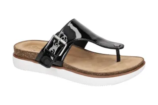 Clarks Damen Pantoletten 26159138 4 Elayne Step Schwarz Echtleder Zehentrenner
