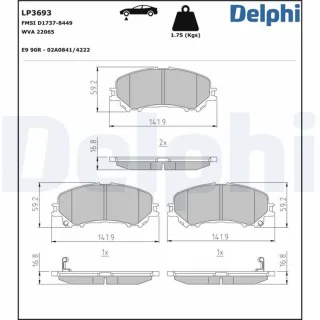 Delphi Bremsbel?ge vorne Nissan Qashqai X-Trail Renault Koleos