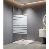 welltime Walk-in-Dusche Nassau Single, Einscheibensicherheitsglas, 8mm Starke Scheibe mit Streifendekor