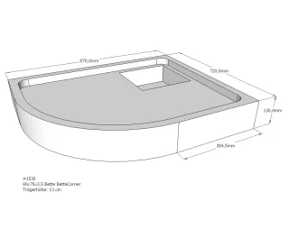 Neuesbad Wannenträger für Bette Corner 90x75x3,5 Viertelkreis SD22717