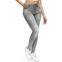 REPUBLIX Stretch-Jeans STELLA Damen Destroyed Mid Waist Stretch Denim Jeans