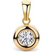 Miore Kettenanhänger MA983ZP - Damen Solitär aus 9 Karat 375 Gelbgold mit Zirkonia 0,47 Kt., GOLD ANHÄNGER MIT ZIRKONIA
