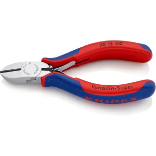 KNIPEX Seitenschneider mit Mehrkomponenten-Griff und Öffnungsfeder - 7015110