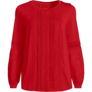 Biesenshirt aus Baumwoll/Modalmix für Damen in Plus-Größe, Damen, size: plus, Elfenbein, Baumwoll-Mischung/Viskose-Mischung, by Lands' End