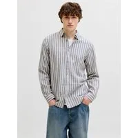 Jack & Jones Langarmhemd JJESUMMER LINEN BLEND SHIRT L/S SN Baumwollmischung, regular fit