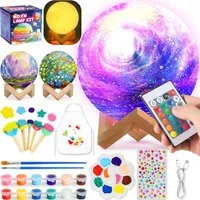 POPOLIC Kreativset Bastelsets für Kinder, DIY 3D-Weltraum-Mondlampe, Kunst und Handwerk, (DIY-Nachtlicht-Malset, Geburtstags- und Ostergeschenke für 10-jährige Mädchen, Künstlerbedarf, 1-tlg), für Kinder im Alter von 6, 7, 8, 9, 10, 11 und 12 Jahren