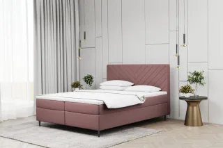Boxspringbett Schlafzimmerbett BONITA 180x220cm in Stoff Matt Velvet Altrosa