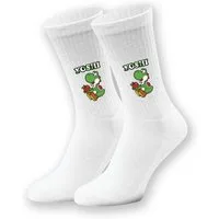 Youth Designz Tennissocken Unisex Socken "Yoshi Apfel" Aufdruck lustig Geschenk Statement mit verstärkter Verse und Zehenbereich