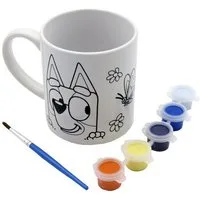 Bluey Kreativset Bluey Tasse 240ml zum Bemalen Set mit 5 Farben und Pinsel
