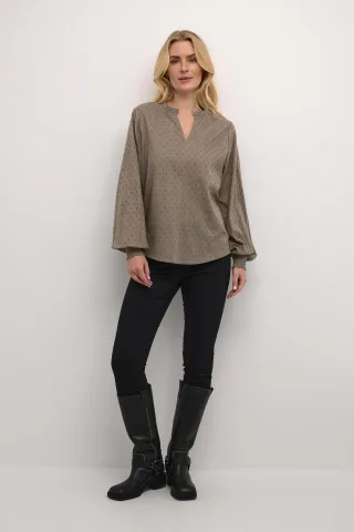 Langarm-Bluse Regular fit Major Brown CC brown