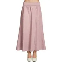 Caspar Faltenrock RO019 Damen langer Maxi Sommer Leinenrock mit figurfreundlichem Stretch Bund - Made in Italy